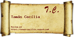 Tamás Cecília névjegykártya